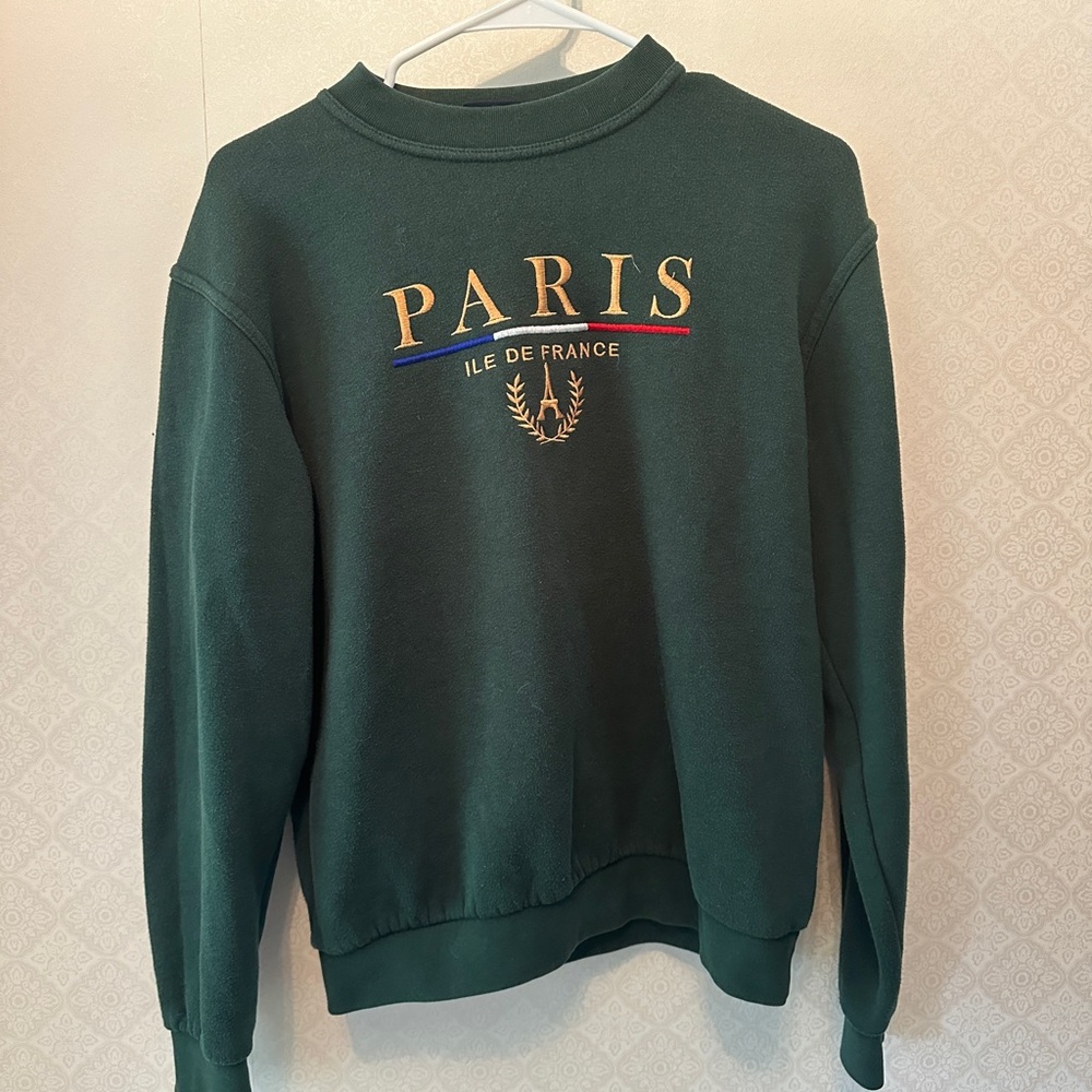 Paris Crewneck sz M Unisex (forest green)